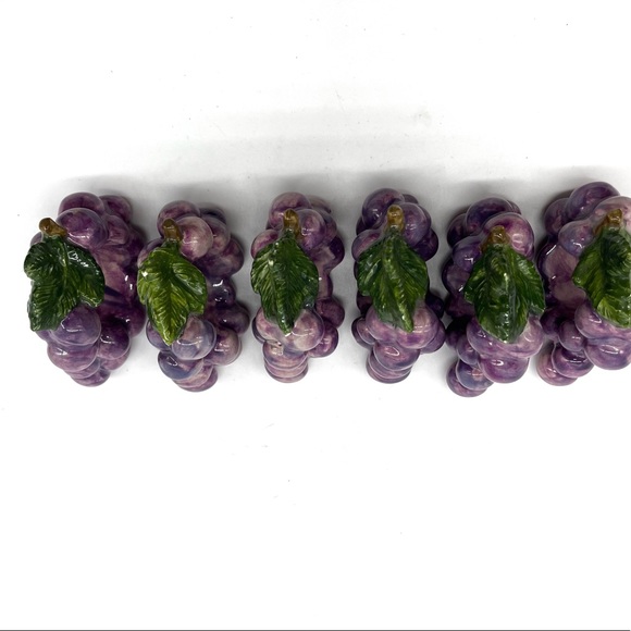 Vintage Ceramic Grapes Napkin Holder Fruit Wine - Picture 7 of 7
